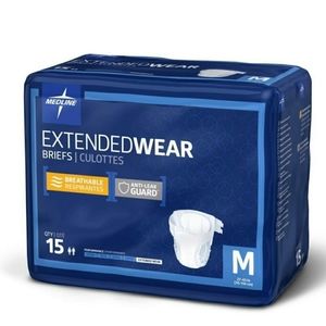 Medline Extended Wear High Capacity Adult Incontinence Briefs - Medium15 Count